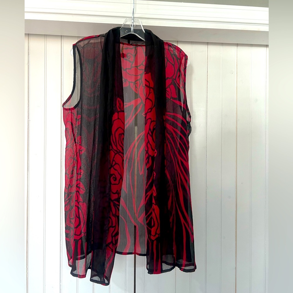 Sheer shawl vest